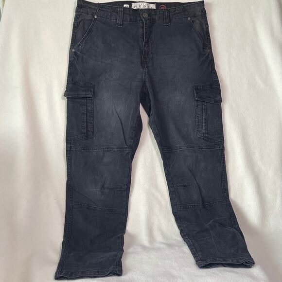 Men's Black Cargo Jeans 34/30 - Picture 1 of 5